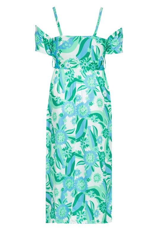 YOURS LONDON Plus Size Blue Retro Floral Maxi Dress | Yours Clothing 7