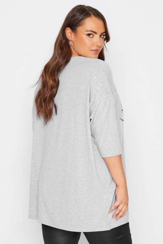 Plus Size Grey Foil Tiger Print T-Shirt | Yours Clothing 3