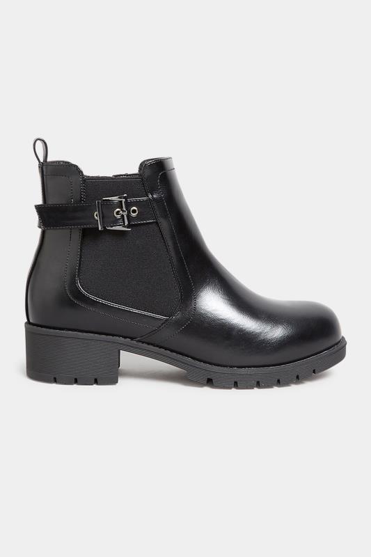 Black Buckle Ankle Boots In Wide E Fit & Extra Wide EEE Fit 3