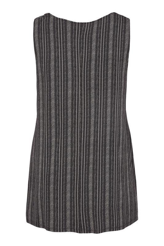 Plus Size Black Stripe Buckle Strap Vest Top | Yours Clothing  7