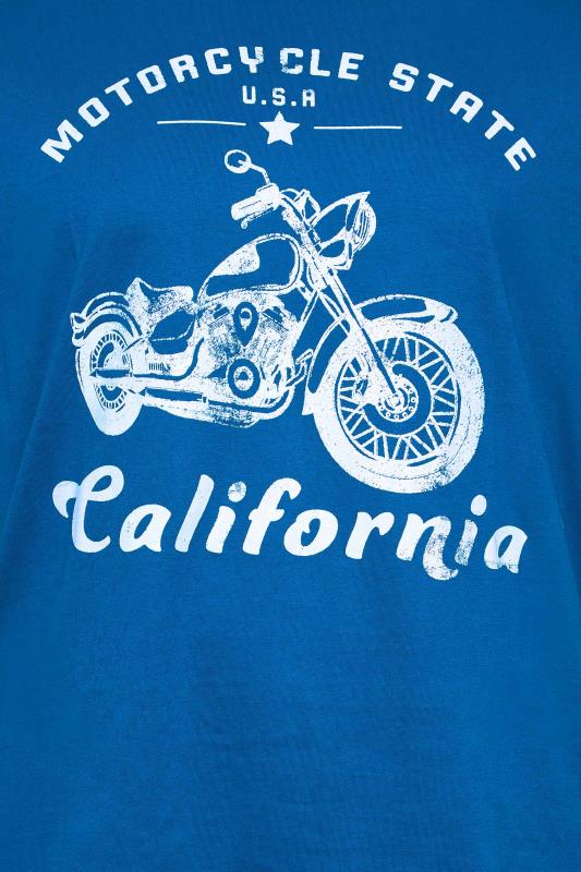 BadRhino Big & Tall Blue 'Motorcycle State' Graphic Print T-Shirt | BadRhino 2