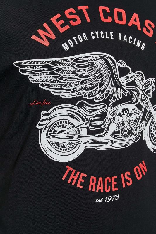 BadRhino Big & Tall Black 'West Coast' Motorbike Print T-Shirt | BadRhino 2
