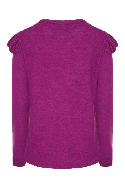 LTS Tall Purple Soft Touch Frill Top 7