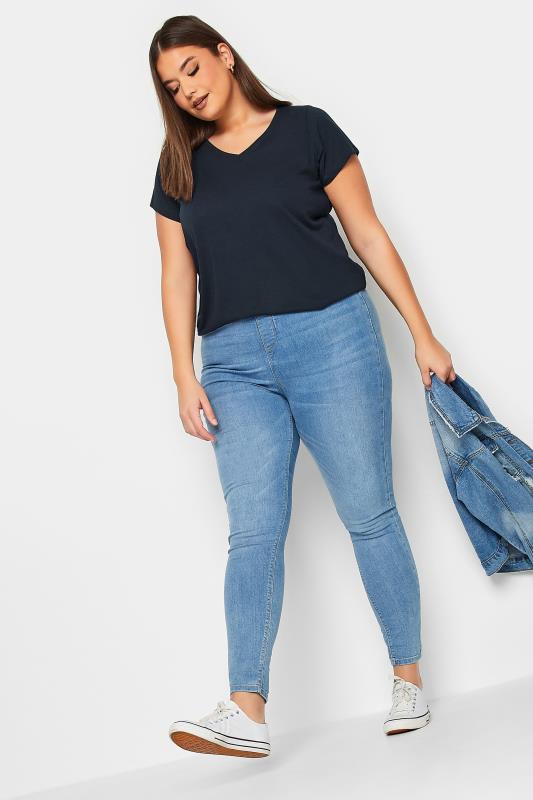 YOURS Plus Size Navy Blue Essential T-Shirt | Yours Clothing 2