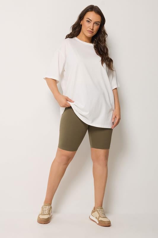 YOURS Plus Size Brown Cycling Shorts | Yours Clothing 1