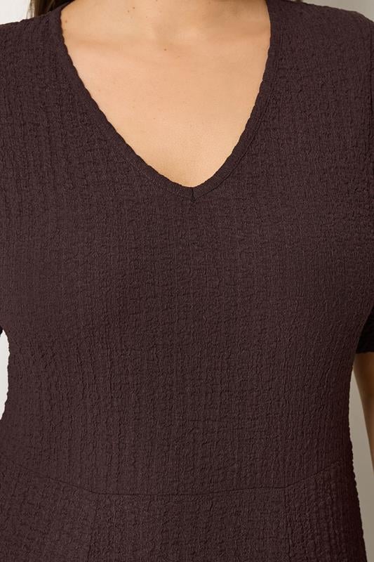 YOURS Plus Size Chocolate Brown Textured Maxi Dress | Yours Clothing 4