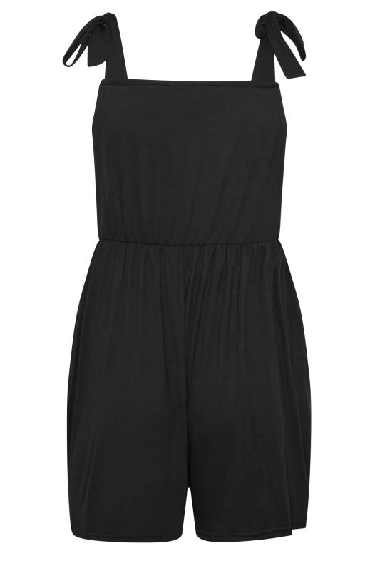 LIMITED COLLECTION Plus Size Black Short Dungarees | Yours Clothing  7
