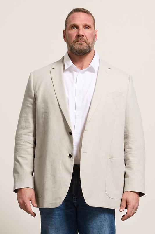 BadRhino Tailoring Big & Tall Oatmeal Brown Linen Suit Jacket | BadRhino 2