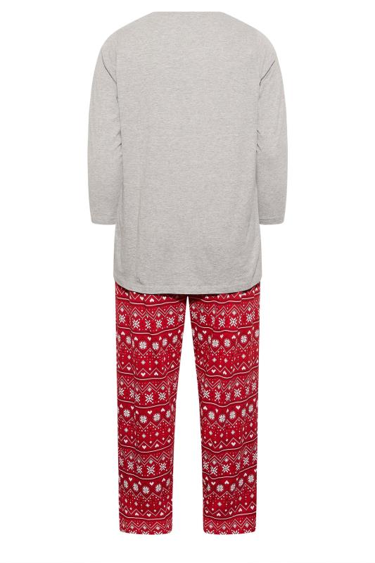 Plus Size Grey 'Hug In A Mug' Christmas Print Pyjama Set | Yours Clothing 7