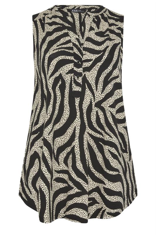 YOURS Plus Size Black Zebra Print Sleeveless Blouse | Yours Clothing 6