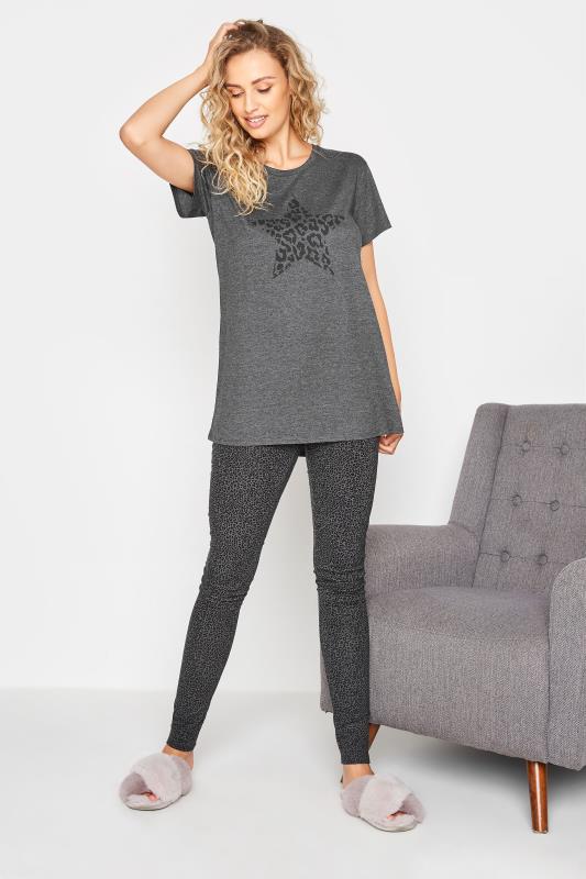 Tall  LTS Tall Grey Leopard Print Star Pyjama Set