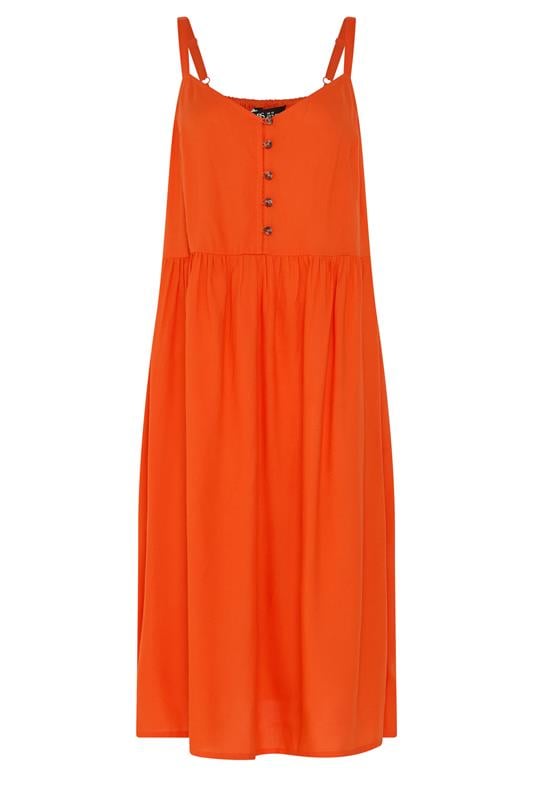 YOURS Plus Size Orange Strappy Midi Sundress | Yours Clothing 5