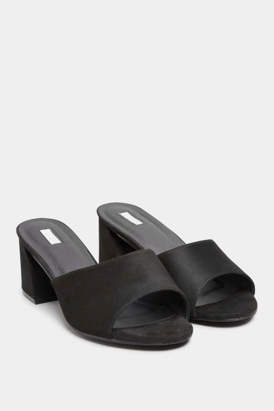 LIMITED COLLECTION Black Cut Out Block Heel Sandals In Wide E Fit ...