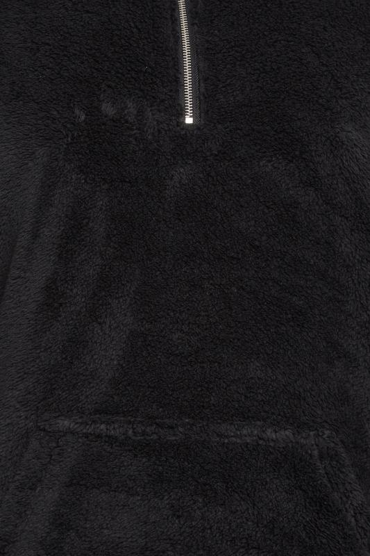 YOURS Plus Size Black Half Zip Fleece Sweatshirt | Yours Clothing 7