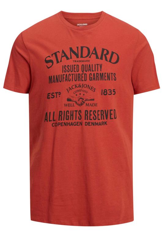 Jack & Jones Big & Tall Red 'Standard' Slogan T-Shirt | BadRhino  2