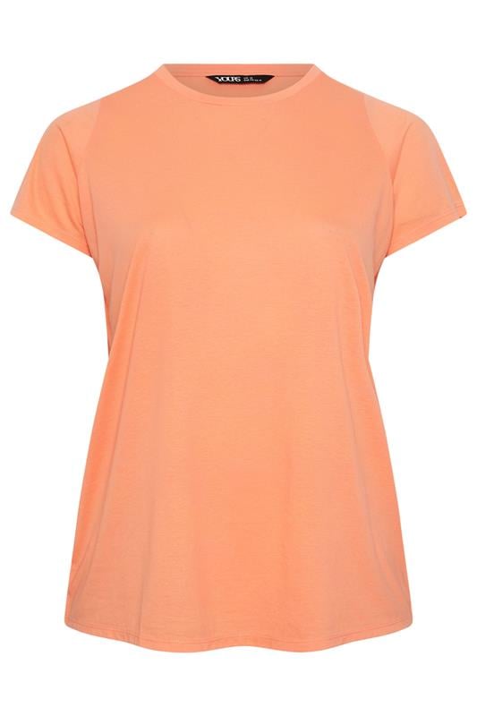 YOURS Plus Size Light Orange Short Sleeve Core T-Shirt | Yours Clothing 5