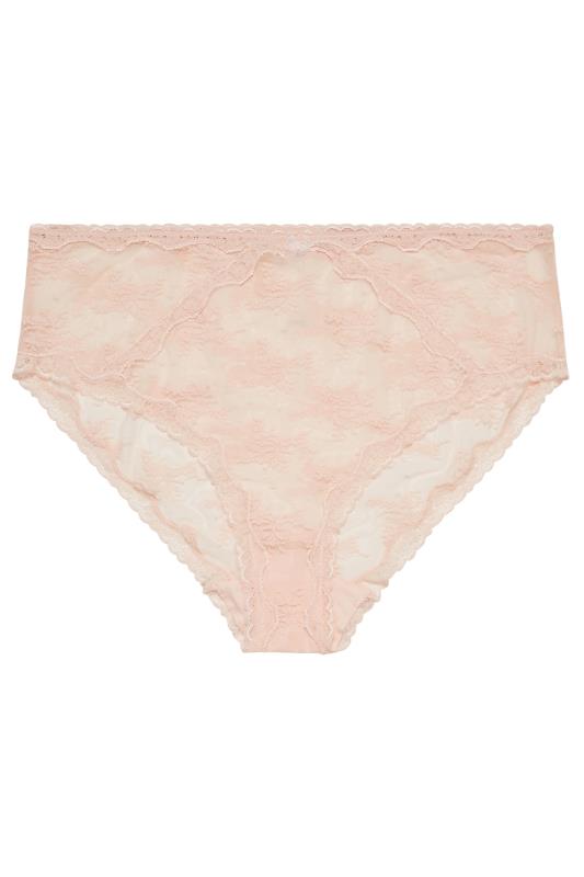 YOURS 2 PACK Curve Pink & Cream Sheer Lace Knickers | Yours Clothing  7