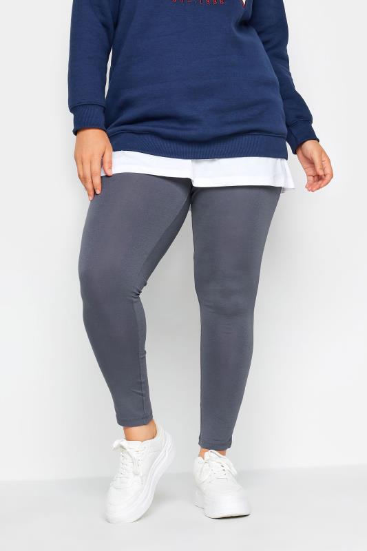 YOURS Plus Size Slate Grey Stretch Leggings | Yours Clothing 1