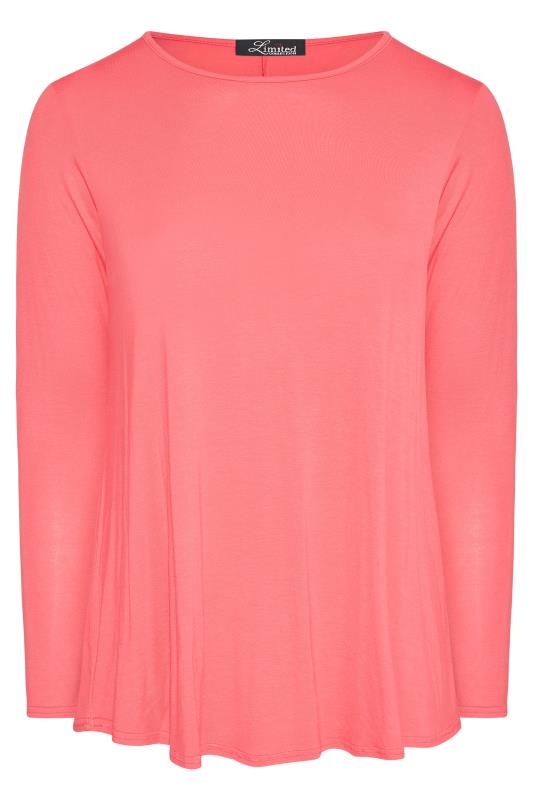 Plus Size LIMITED COLLECTION Bright Pink Long Sleeve Swing Top | Yours Clothing 5