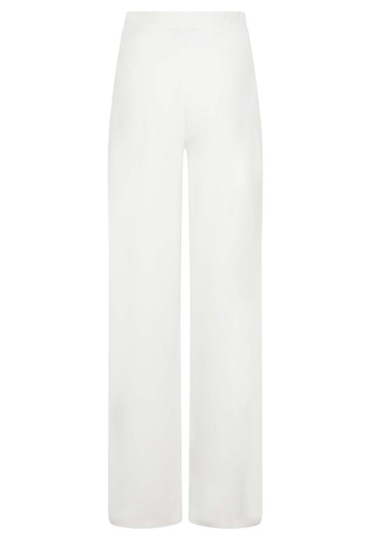 LTS Tall Women's Ivory White Scuba Wide Leg Trousers | Long Tall Sally 5
