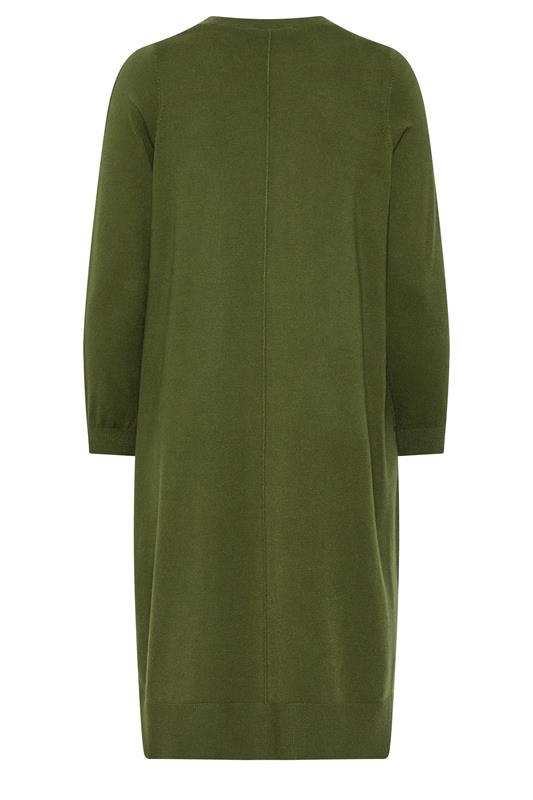 EVANS Plus Size Olive Green Longline Cardigan | Evans 2