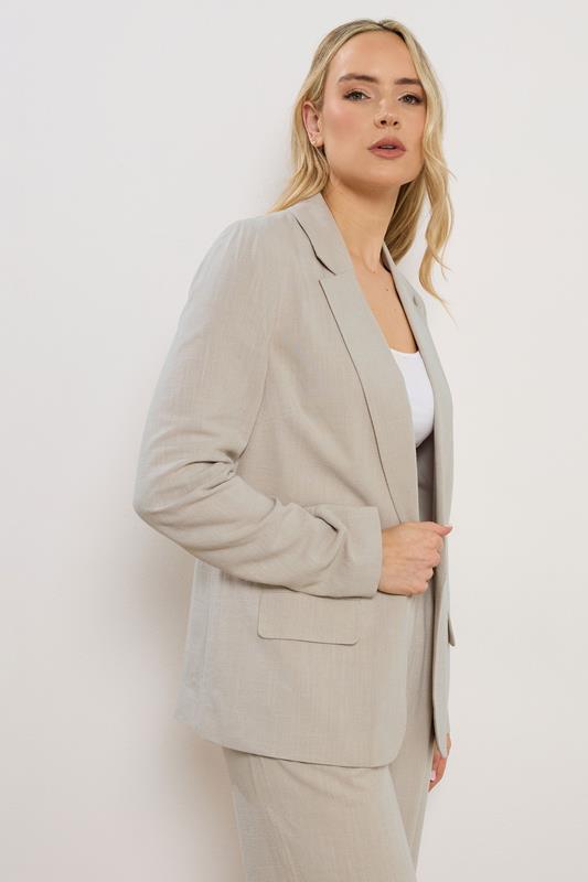 LTS Tall Women's Natural Brown Linen Blazer | Long Tall Sally 3