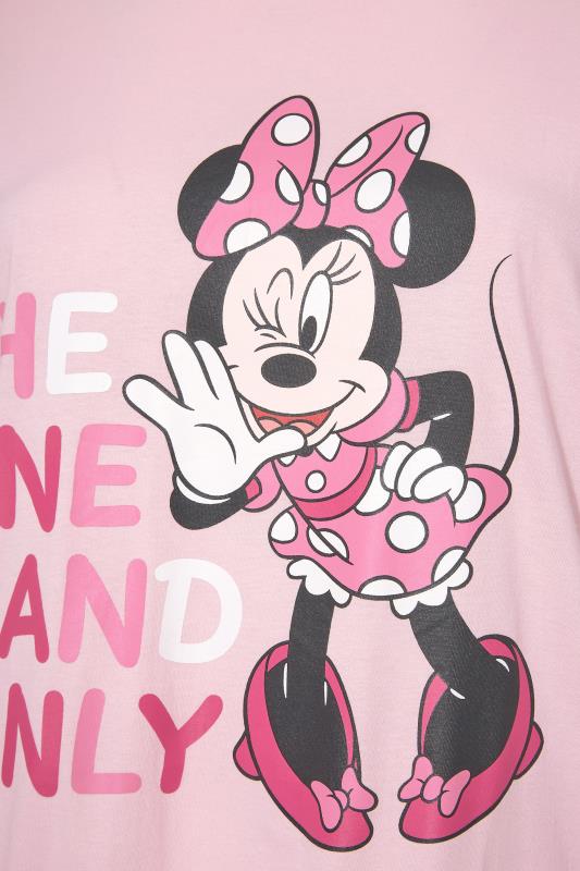 DISNEY Plus Size Pink Varsity Minnie Mouse Nightdress | Yours Clothing 4