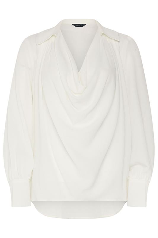 M&Co Ivory White Drape Front Blouse | M&Co 5