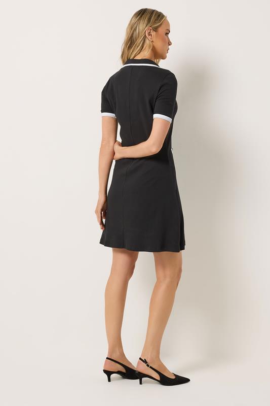 LTS Tall Women's Black Collared Ribbed Mini Dress | Long Tall Sally  2