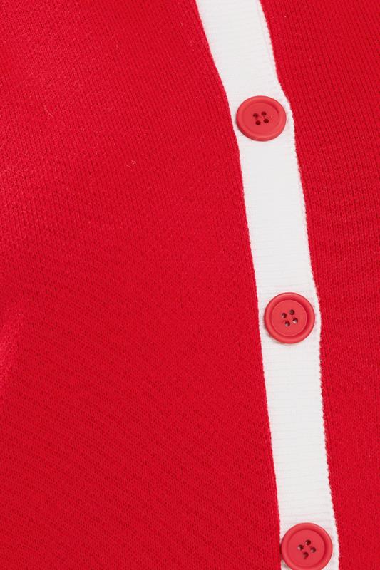 YOURS Plus Size Red Contrast Knitted Cardigan | Yours Clothing 4