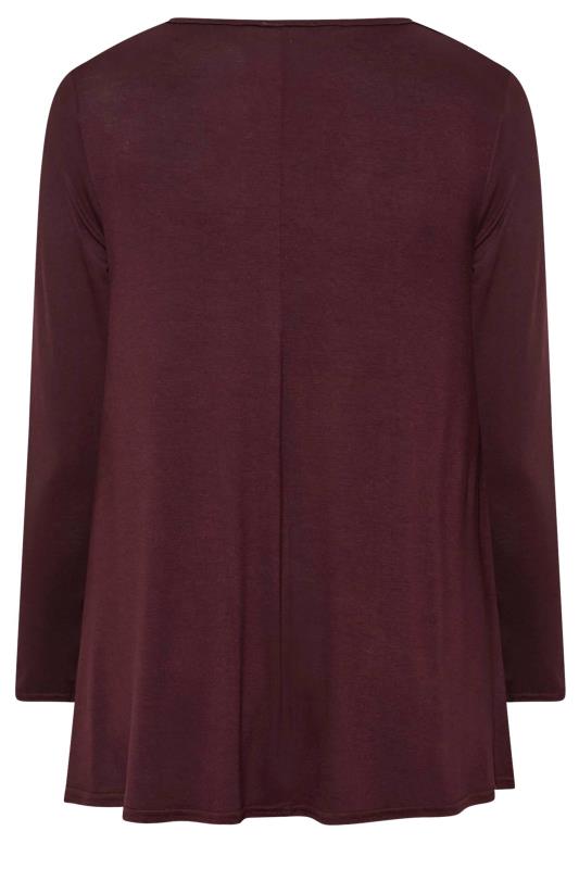 LIMITED COLLECTION Plus Size Plum Purple Keyhole Tie Long Sleeve Top | Yours Clothing  8