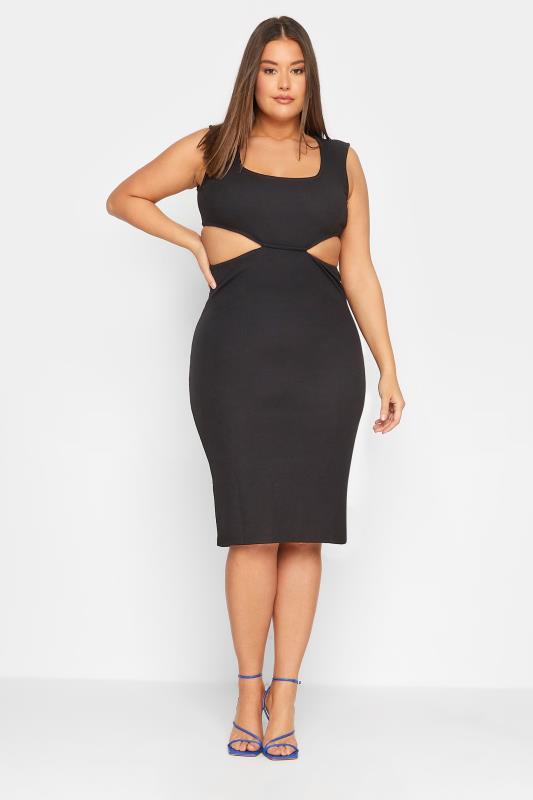 LTS Tall Women's Black Cut Out Detail Mini Dress | Long Tall Sally 1