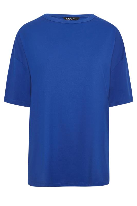 YOURS Plus Size Cobalt Blue Oversized Boxy T-Shirt | Yours Clothing 6