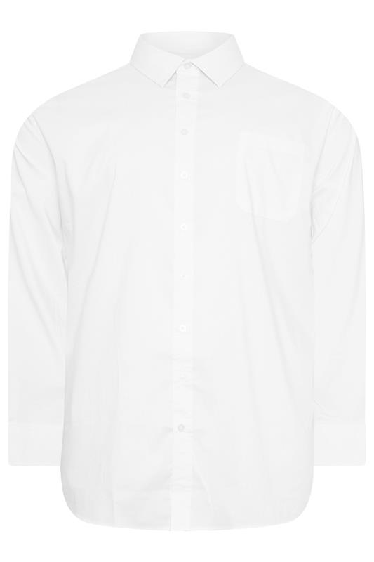 D555 Big & Tall White Long Sleeve Non Iron Stretch Shirt | BadRhino 2