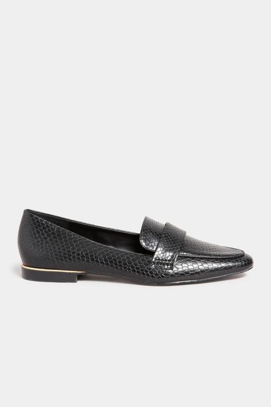LTS Black Metal Trim Loafers In Standard Fit | Long Tall Sally 2