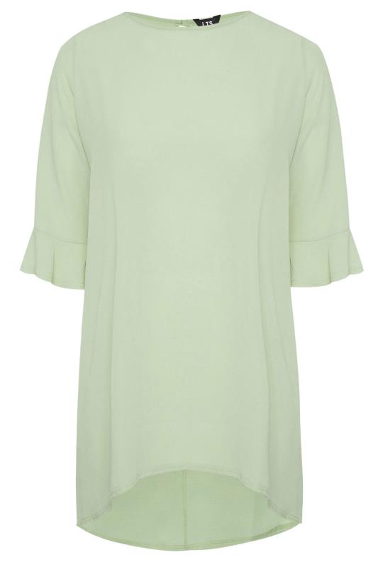 LTS Tall Sage Green Flute Sleeve Tunic Top 6