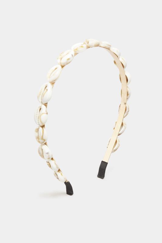 Beige Brown Shell Chain Headband | Yours Clothing  2