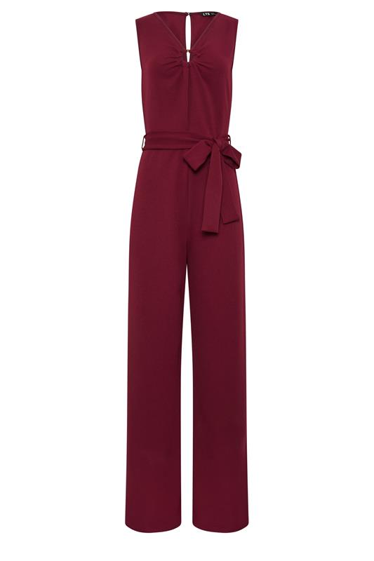  LTS Tall Combinaison large grande taille rouge baie ceinturée en tissu scuba