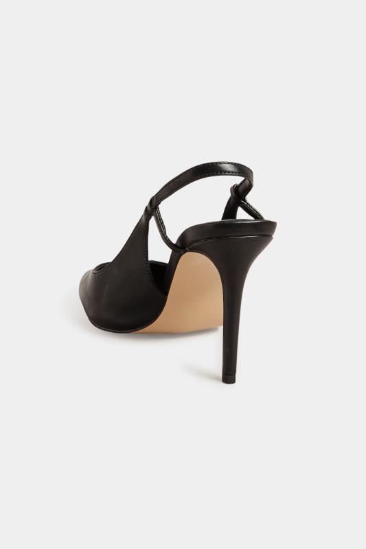 LTS Black Sling Back Heel Court Shoes in Standard Fit | Long Tall Sally 4