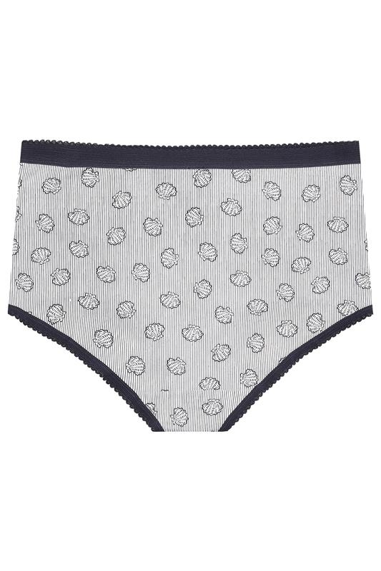 YOURSET 5 PACK Plus Size Blue Seaside Full Briefs | Yours Clothing 7