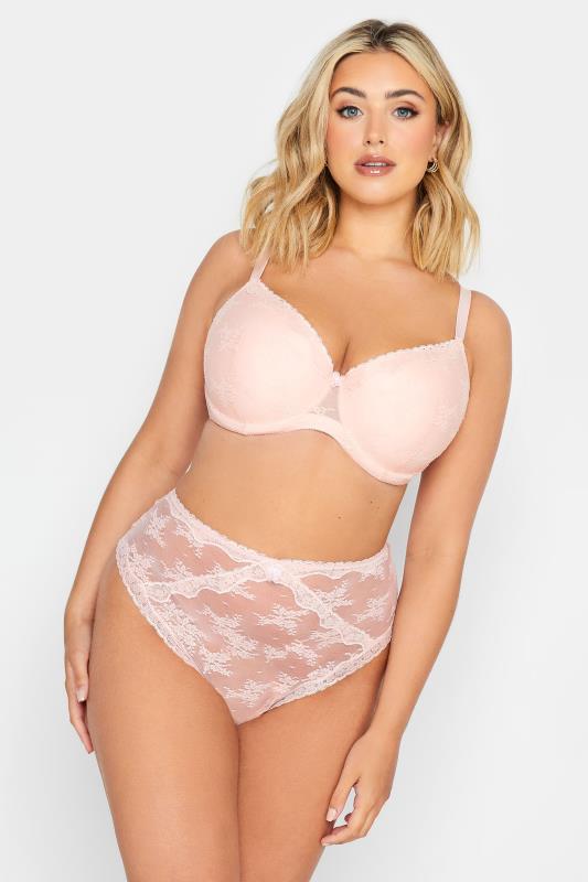 YOURS 2 PACK Plus Size Pink & Cream Padded Lace Bra