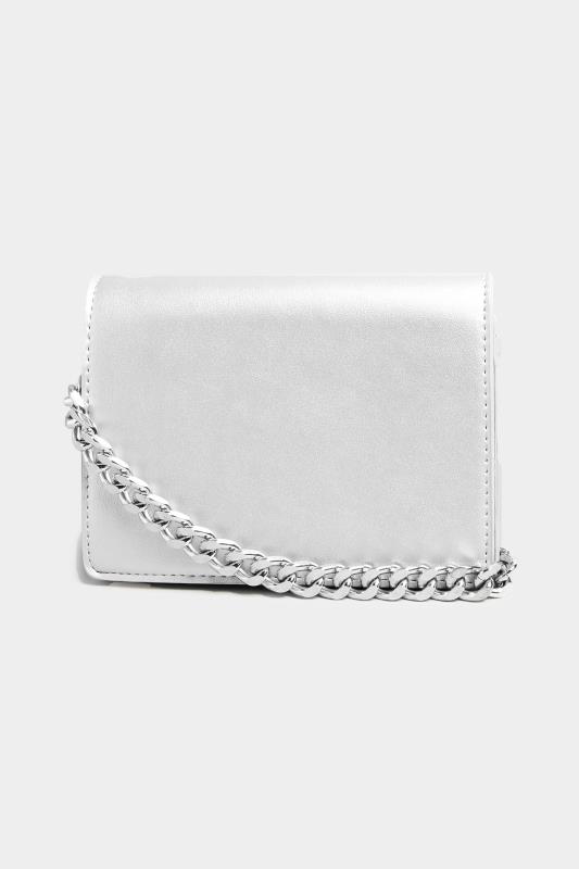  Silver Chunky Chain Crossbody Bag