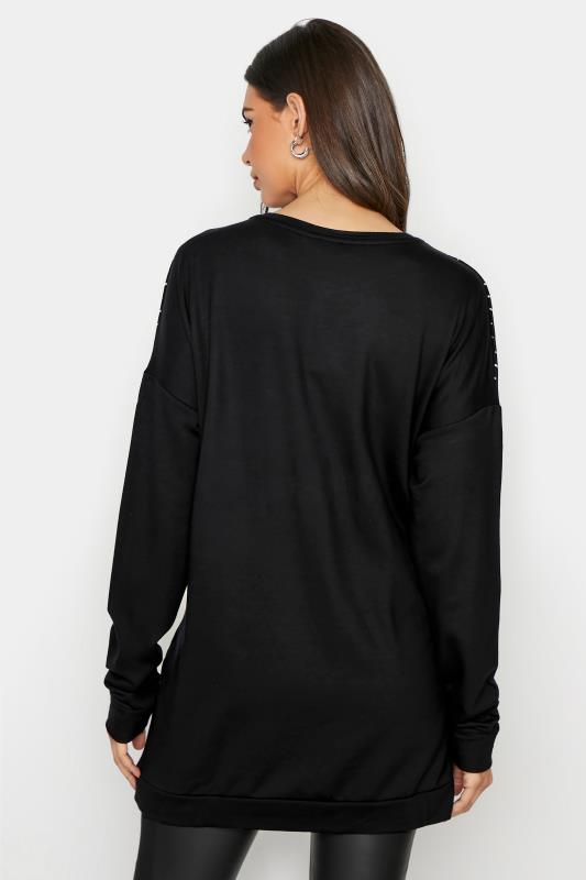 LTS Tall Black Diamante Embellished Star Sweatshirt 3