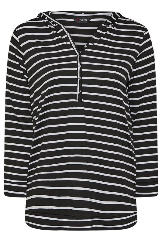 Plus Size Black Stripe Hoodie | Yours Clothing 6
