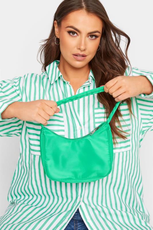 Bright Green Fabric Shoulder Bag 2