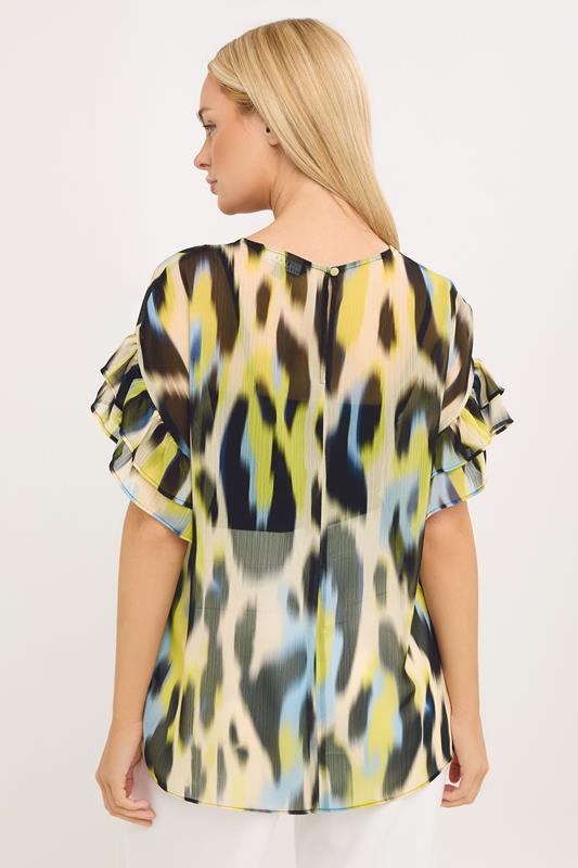 STAR Yellow Floral Flute Sleeve Top | StarByJM 2