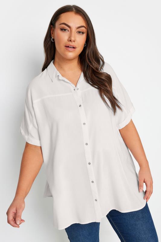  Grande Taille YOURS Curve White Short Sleeve Shirt