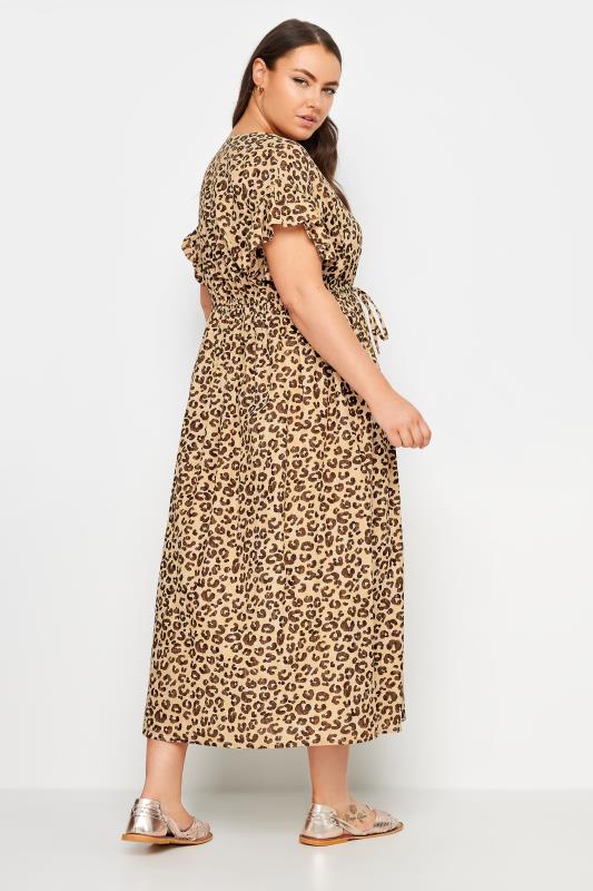 YOURS Plus Size Brown Leopard Print Maxi Dress | Yours Clothing 4