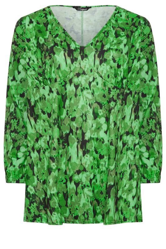 LIMITED COLLECTION Plus Size Green Floral Bust Detail Top | Yours Clothing 6