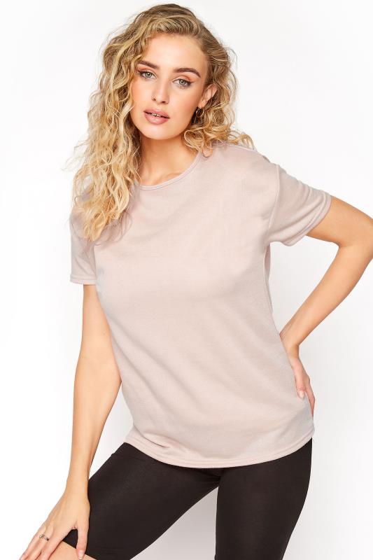 LTS Tall Blush Pink Jersey Sweat T-Shirt 1